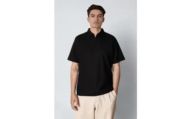 Joss Zip Polo - Black