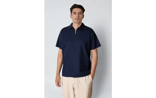 Joss Zip Polo - Navy