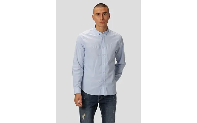 Oxford Striped Stretch Shirt - Light Blue