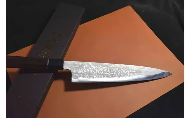 Itsuo Doi X Akihiro Furukawa Ikyu Gyuto 240 Mm Aogami 1 Blue 1 Suminagashi