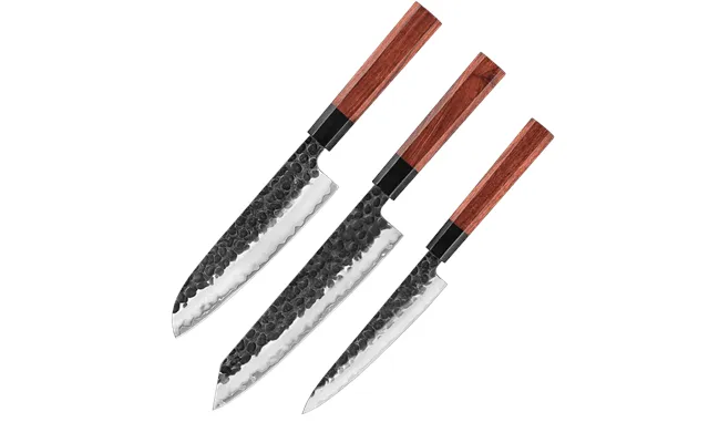 Japansk Knivsæt Santoku Bunka Petty Tanuki