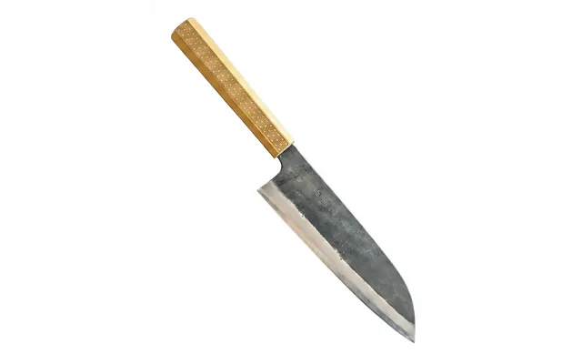 Tokaji Santoku 180 Mm Shirogami 1 White 1 & Iron Clad & Wave Skæfte Japansk Kokkekniv