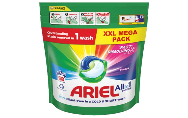 Ariel All-in-one Colour Pods - 58 Stk