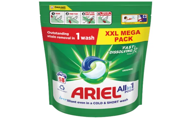 Ariel Original All-in-one Vasketabs - 58 Stk
