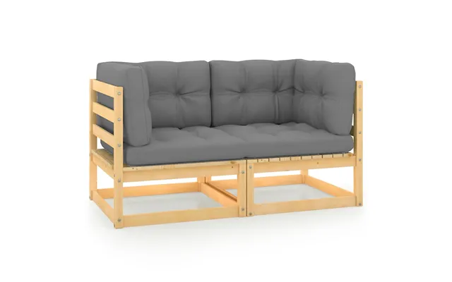 Vidaxl 2-personers Havesofa M. Hynder Massivt Fyrretræ