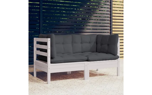 Vidaxl 2-personers Havesofa Med Antracitgrå Hynder Massivt Fyrretræ