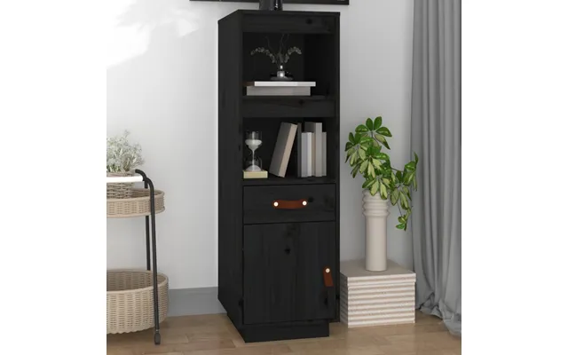 Vidaxl Højskab 34x40x108,5 Cm Massivt Fyrretræ Sort