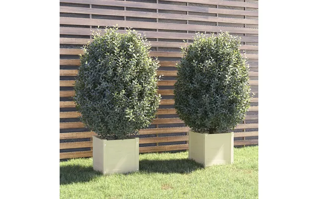 Vidaxl Plantekasser 2 Stk. 40x40x40 Cm Massivt Fyrretræ Hvid