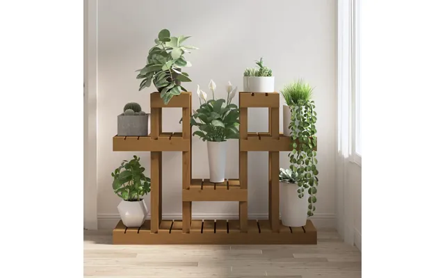 Vidaxl Plantestativ 104,5x25x77,5 Cm Massivt Fyrretræ Gyldenbrun