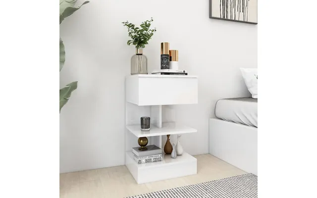 Vidaxl Sengebord 40x35x65 Cm Konstrueret Træ Hvid Højglans