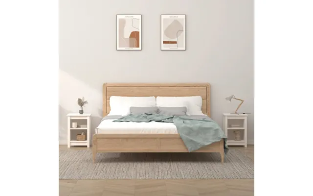 Vidaxl Sengeborde 2 Stk. 40x35x55 Cm Massivt Fyrretræ Hvid