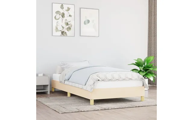 Vidaxl Sengeramme Uden Madras 90x190 Cm Stof Cremefarvet