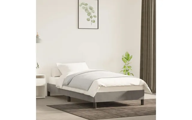 Vidaxl Sengeramme Uden Madras Lysegrå 100x200 Cm Fløjl