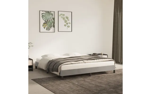 Vidaxl Sengeramme Uden Madras Lysegrå 160x200 Cm Fløjl