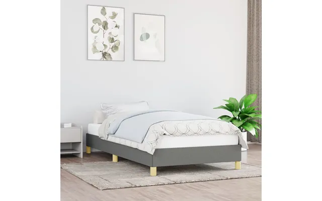 Vidaxl Sengeramme Uden Madras Mørkegrå 90x190 Cm Stof