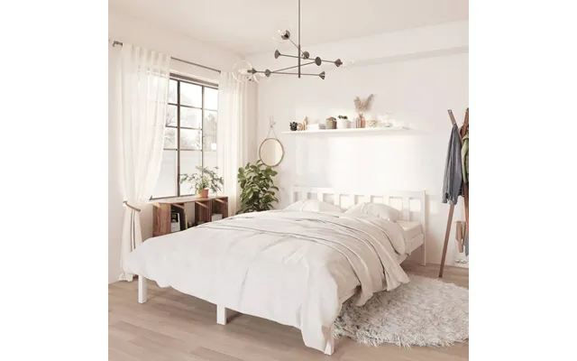 Vidaxl Sengestel 140x190 Cm Massivt Fyrretræ Hvid