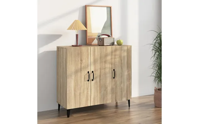 Vidaxl Skab 90x34x80 Cm Konstrueret Træ Røget Egetræsfarve