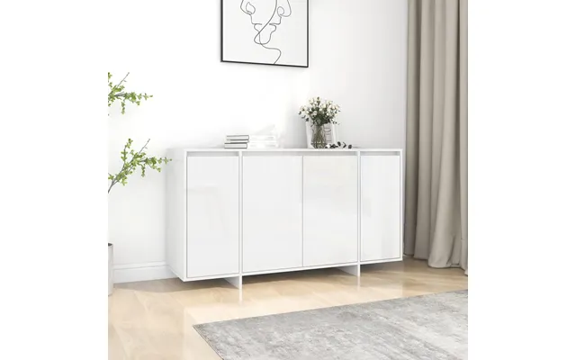 Vidaxl Skænk 135x41x75 Cm Konstrueret Træ Hvid Højglans