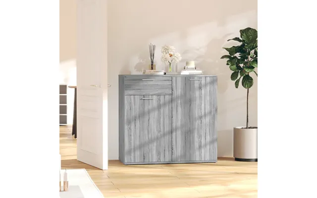Vidaxl Skænk 80x36x75 Cm Konstrueret Træ Grå Sonoma-eg