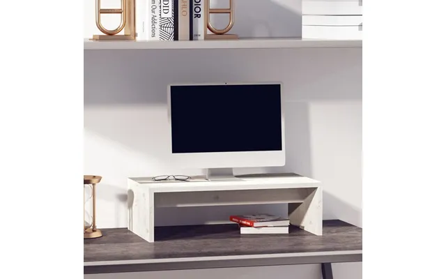 Vidaxl Skærmholder 50x27x15 Cm Massivt Fyrretræ Hvid