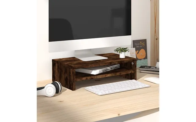 Vidaxl Skærmstander 42x24x13 Cm Konstrueret Træ Røget Egetræsfarve