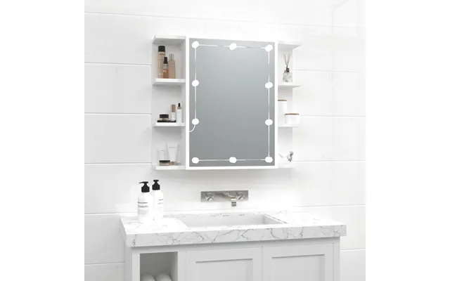 Vidaxl Spejlskab Med Led-lys 70x16,5x60 Cm Hvid