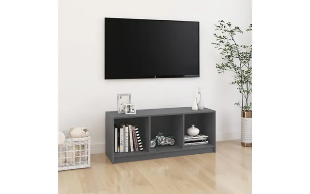 Vidaxl Tv-bord 104x33x41 Cm Massivt Fyrretræ Grå