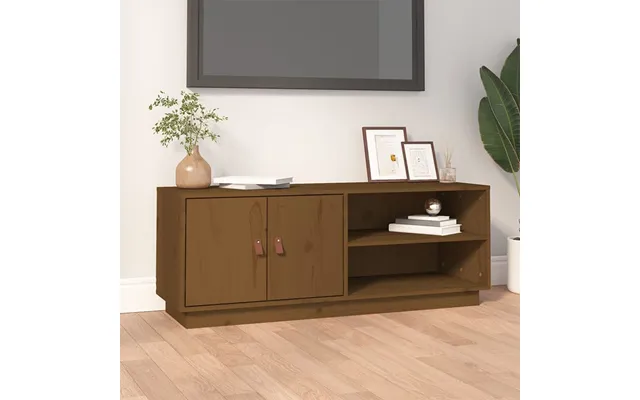 Vidaxl Tv-bord 105x34x40 Cm Massivt Fyrretræ Gyldenbrun