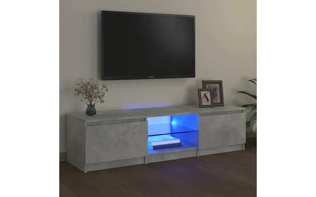 Vidaxl Tv-bord Med Led-lys 140x40x36 Cm Betongrå