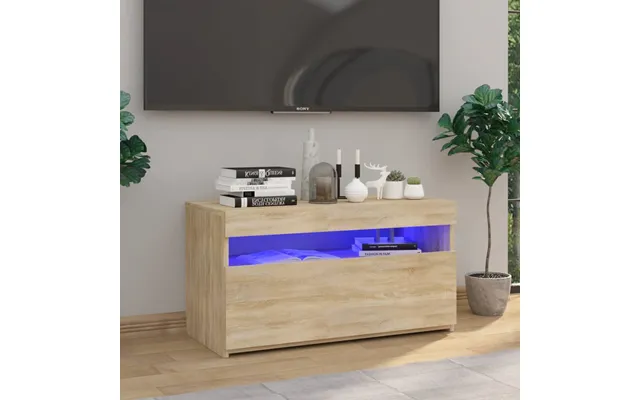 Vidaxl Tv-bord Med Led-lys 70x35x40 Cm Sonoma-eg