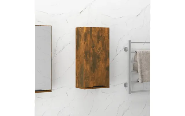 Vidaxl Væghængt Badeværelsesskab 32x20x67 Cm Røget Egetræsfinish