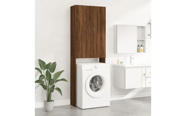 Vidaxl Vaskemaskineskab 64x25,5x190 Cm Brun Egetræsfarve