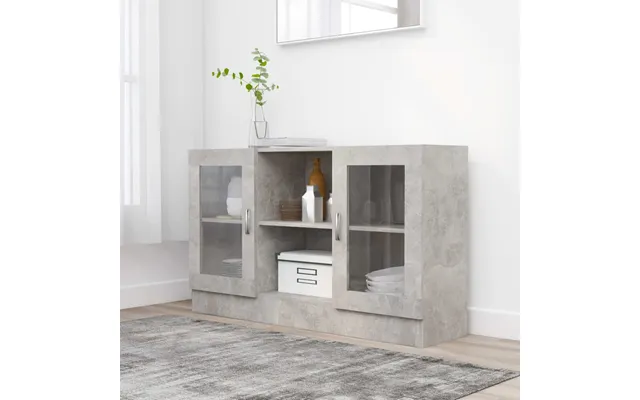 Vidaxl Vitrineskab 120x30,5x70 Cm Konstrueret Træ Betongrå