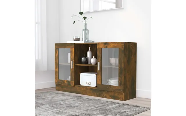 Vidaxl Vitrineskab 120x30,5x70 Cm Konstrueret Træ Røget Egetræ
