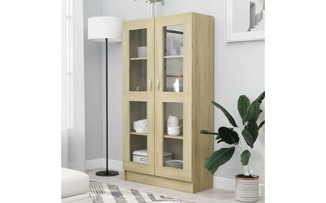Vidaxl Vitrineskab 82,5x30,5x150 Cm Konstrueret Træ Sonoma-eg
