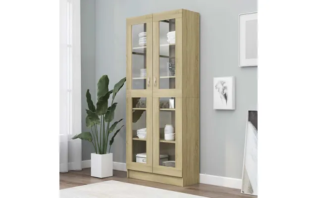 Vidaxl Vitrineskab 82,5x30,5x185 Cm Konstrueret Træ Sonoma-eg