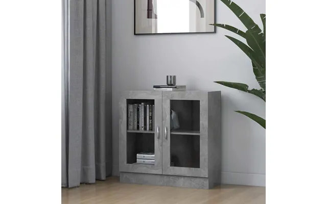 Vidaxl Vitrineskab 82,5x30,5x80 Cm Konstrueret Træ Betongrå