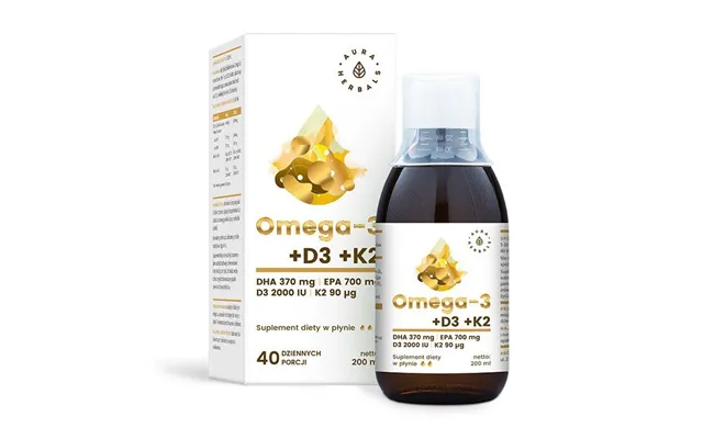 Aura Herbals Omega-3 370 Dha 700 Epa D3 2000 Ie K2 200 Ml 6,76 Fl
