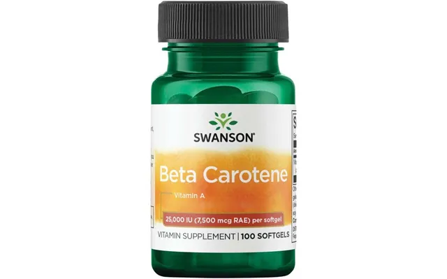 Swanson Betakaroten 25 000 Iu 7 500 Mcg 100 Bløde Kapsler