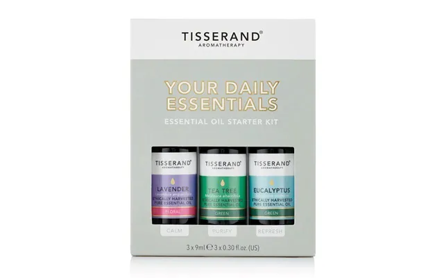 Tisserand Aromaterapi Dit Daglige Sæt Med Det Mest Nødvendige Indeholder Tea Tree - Eukalyptus Og Lavendel 3 X 9 Ml 3 X 