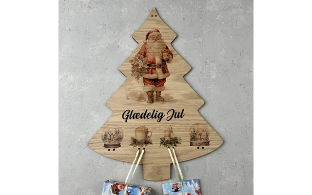 Adventskalender - Juletræ Med Julemand Og Tekst