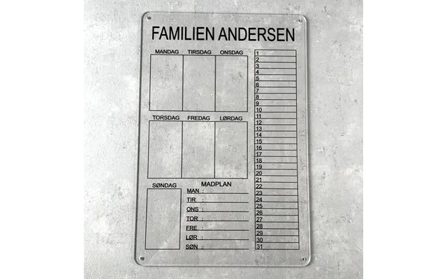 Akryl Familiekalender Lodret Model