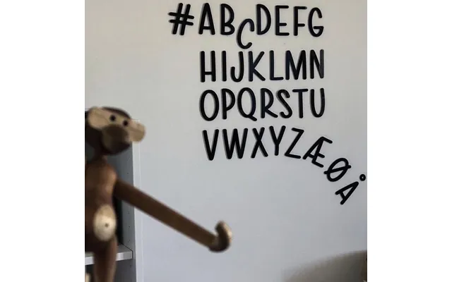 Alfabet A-å - Sort Akryl
