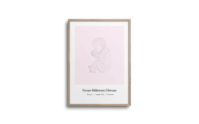 Fødselsplakat Dot Pink - Fosterstilling