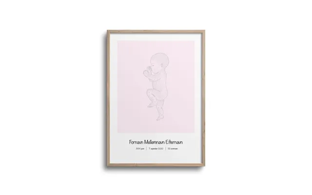 Fødselsplakat Dot Pink