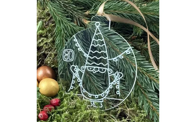 Julekugle Nisse No 2 - Akryl