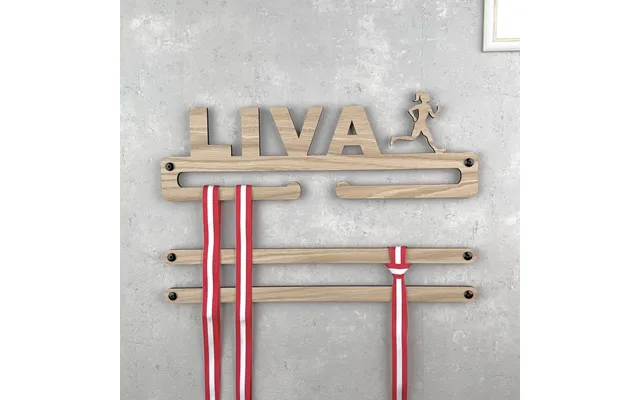 Medalje Ophæng Med Pige Løber Og Eget Navn