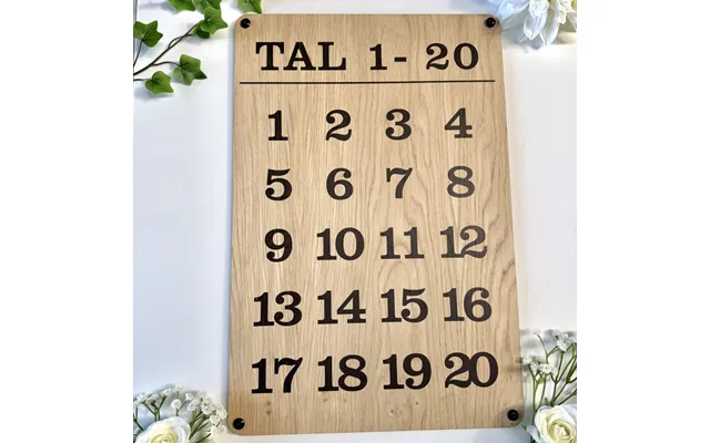 Tal 1-20 Læringstavle - Eg