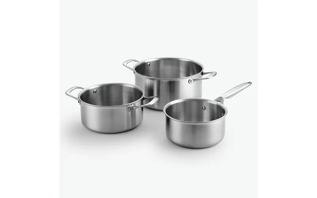 3-ply Pande & Gryde Sæt - Rustfrit Stål Gryde Trio Sæt