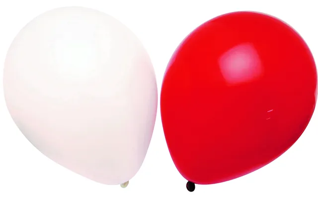 Balloner 12 Stk Røde & Hvide - 253010